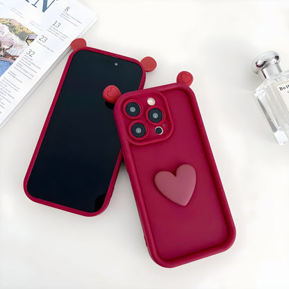 Sekai Case・iPhone ケース かわいいハートデザイン ス シリコン ソフト 可愛い 韓国風