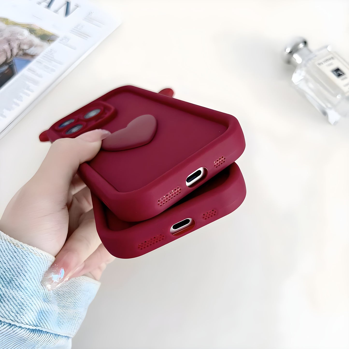 Sekai Case・iPhone ケース かわいいハートデザイン ス シリコン ソフト 可愛い 韓国風