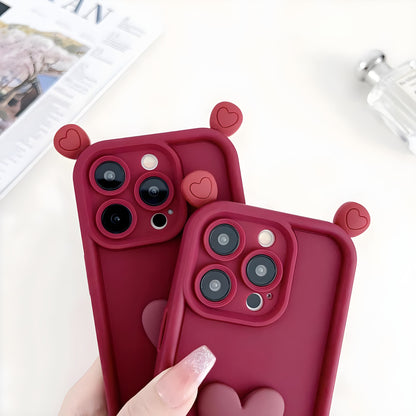 Sekai Case・iPhone ケース かわいいハートデザイン ス シリコン ソフト 可愛い 韓国風